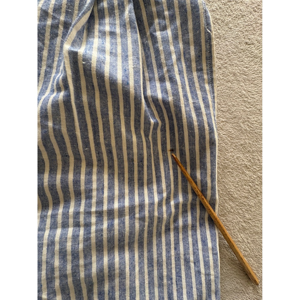 Greylin Blue White Striped Halter Front Tie Wide Leg Jumpsuit Womens Medium - Picture 10 of 10